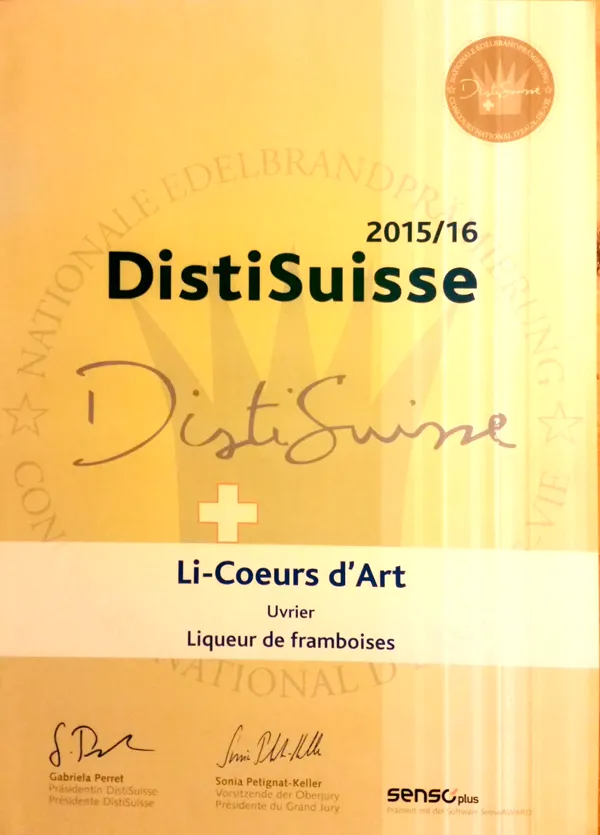 Diplôme DistiSuisse 2015/16, liqueur de framboises